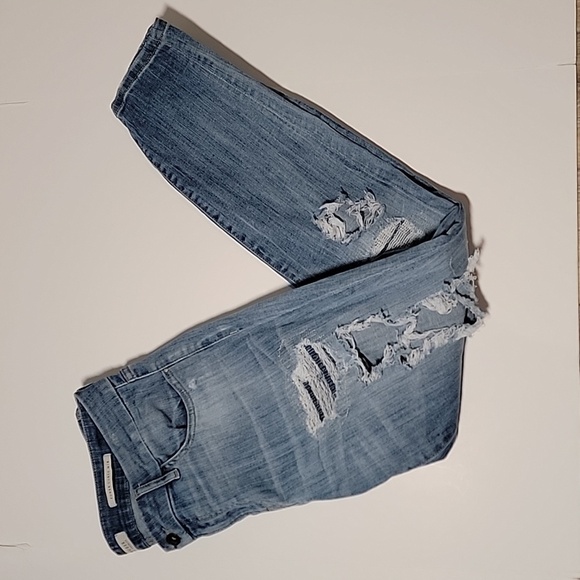 Guess Power Curvy Slim Ankle Jeans Women’s 31 Blue Mid Rise Stretch Distressed - Picture 3 of 12